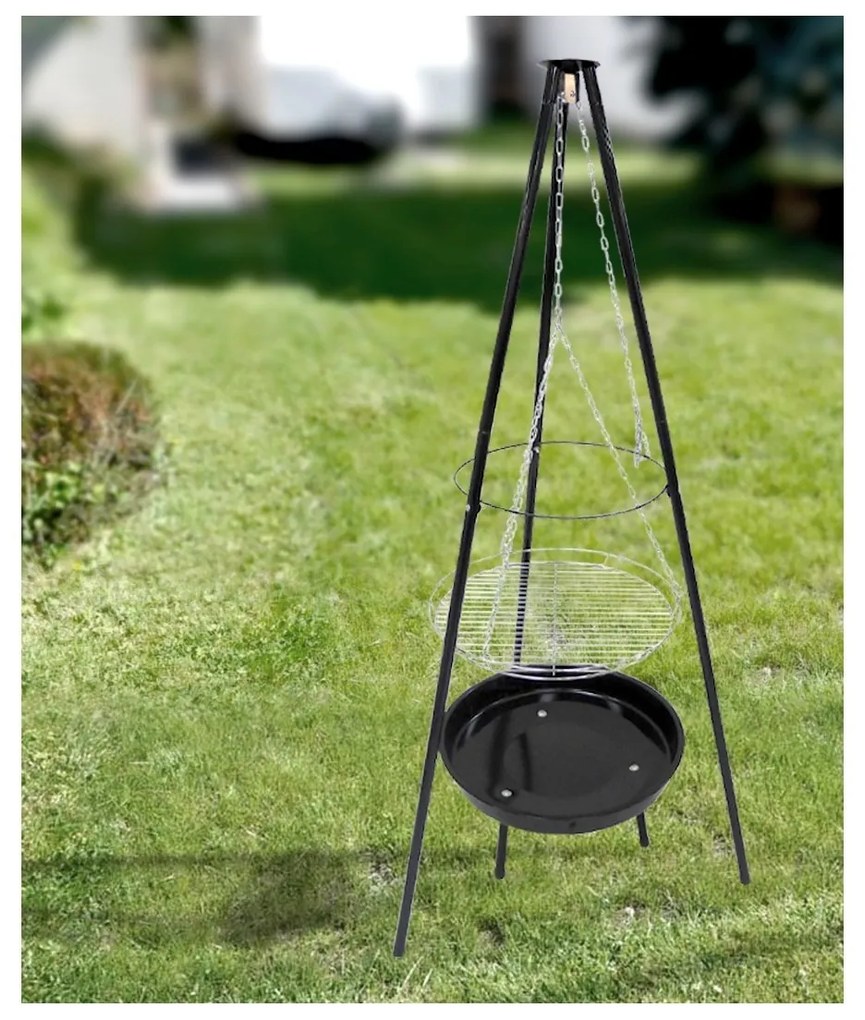 Faszéngrill állvánnyal, 70 x 152 cm
