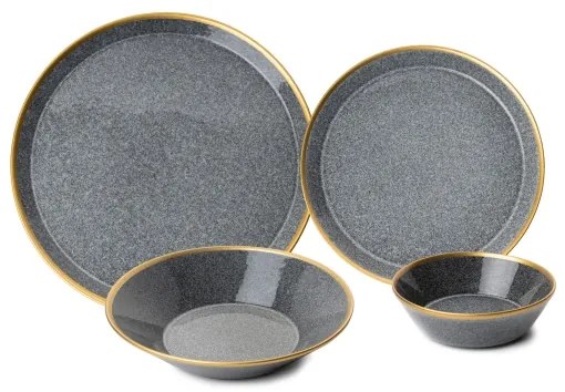 16 darabos étkészlet antracit/arany/porcelán