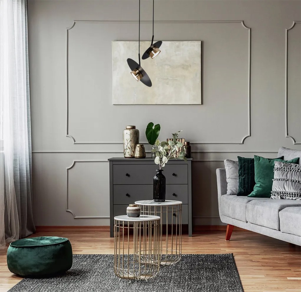 KAJA K-5456 BURGAS Modern Függesztett Lámpa Fekete GX5.3 IP20