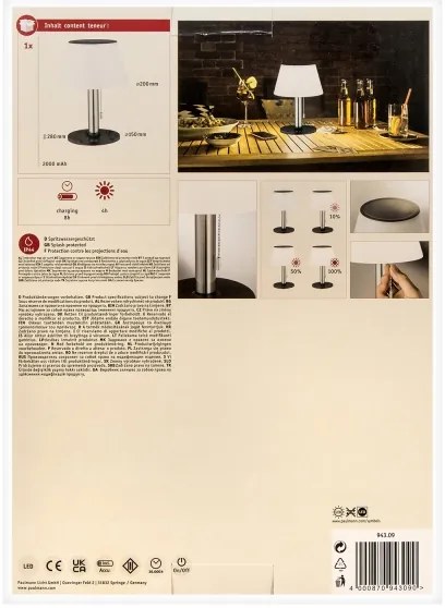 Paulmann 94309 - LED/0,8W IP44 Dimmelhető napelemes lámpa LILLESOL 3,7V