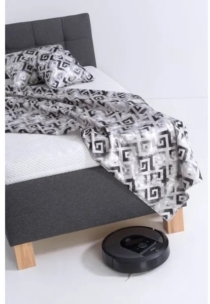 MARIA ONE kárpitozott ágy tárolóval, matrac nélkül, 90x200 cm, szürke