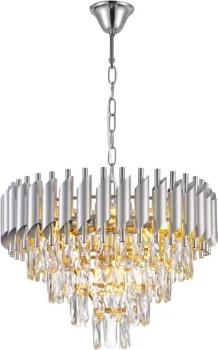 Brilagi - Láncos csillár ECLIPSE 7xE14/10W/230V átm. 48 cm ezüstszínű