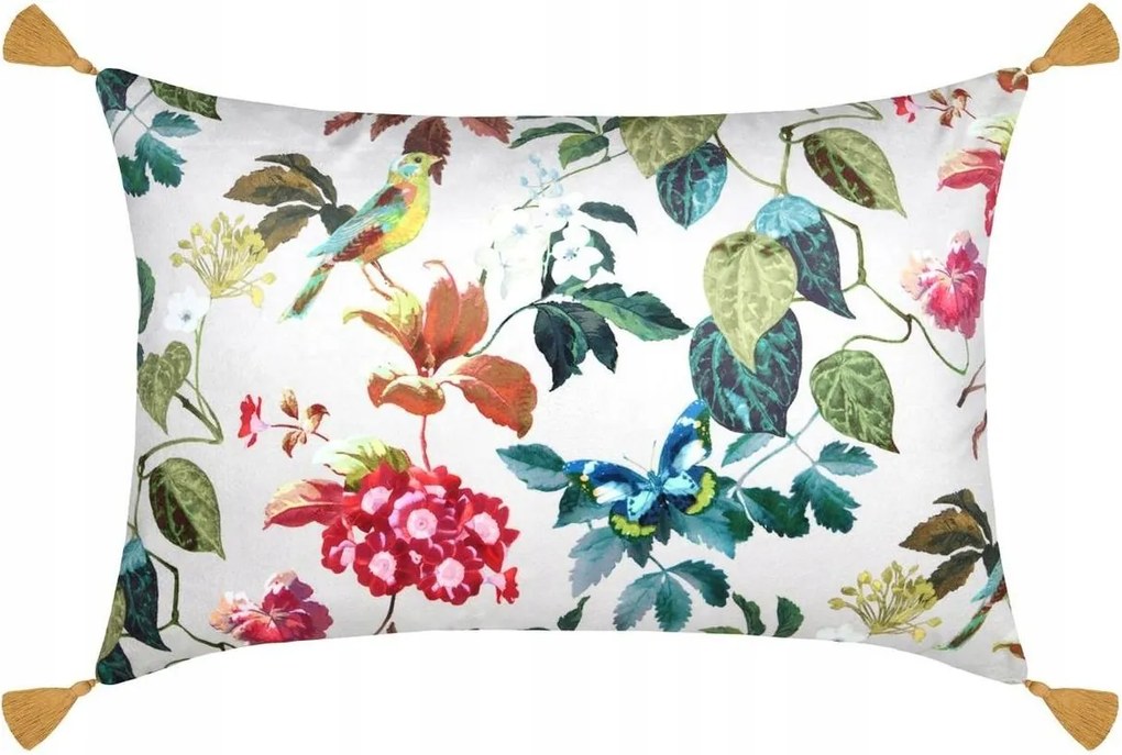 Emmy párna 40x60 cm Modern Dekoratív Téglalap alakú Fehér Növények