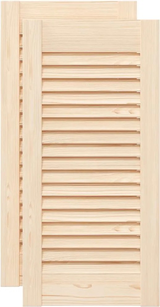 vidaXL 2 db tömör fenyőfa lamellás szekrényajtó 61,5x29,5 cm
