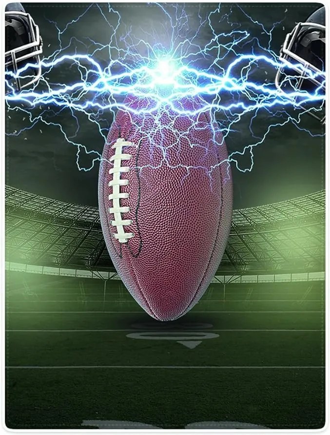 Violetpos Ágytakaró 150x200 kétoldalas Velúr "Rögbi labda" felirattal