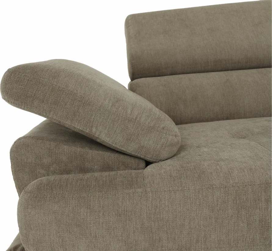 Ülőgarnitúra tárolóhellyel, világosbarna melír, szövet, jobbos, BUTON R