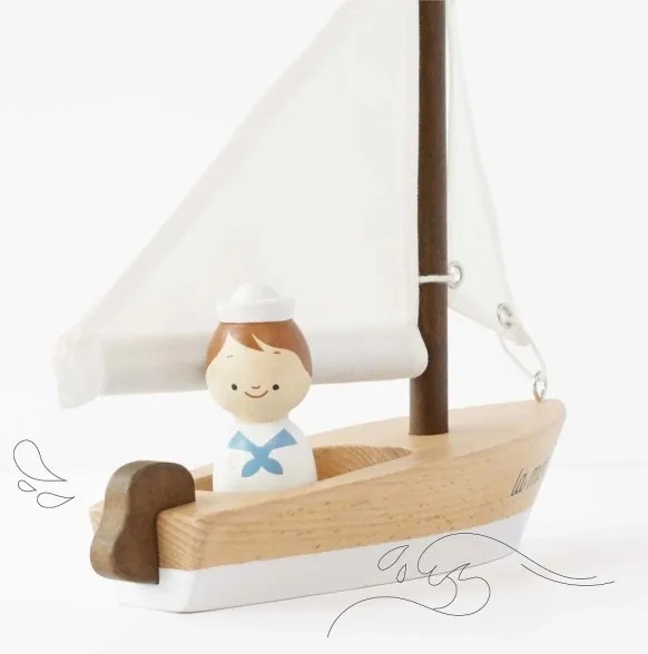 Le Toy Van - Fa vitorlás kapitánnyal bükkfa