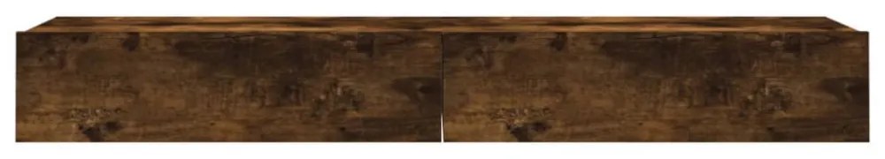 2 db füstös tölgy színű TV-szekrény LED fénnyel 60x35x15,5 cm
