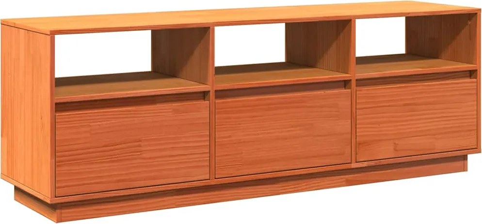 vidaXL viaszbarna tömör fenyőfa TV-szekrény 140 x 37 x 50 cm