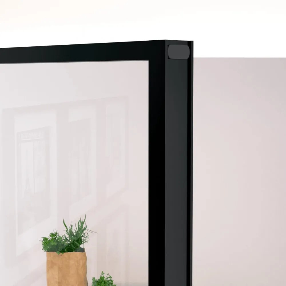 fekete edzett üveg és alumínium vékony beltéri ajtó 76x201,5 cm