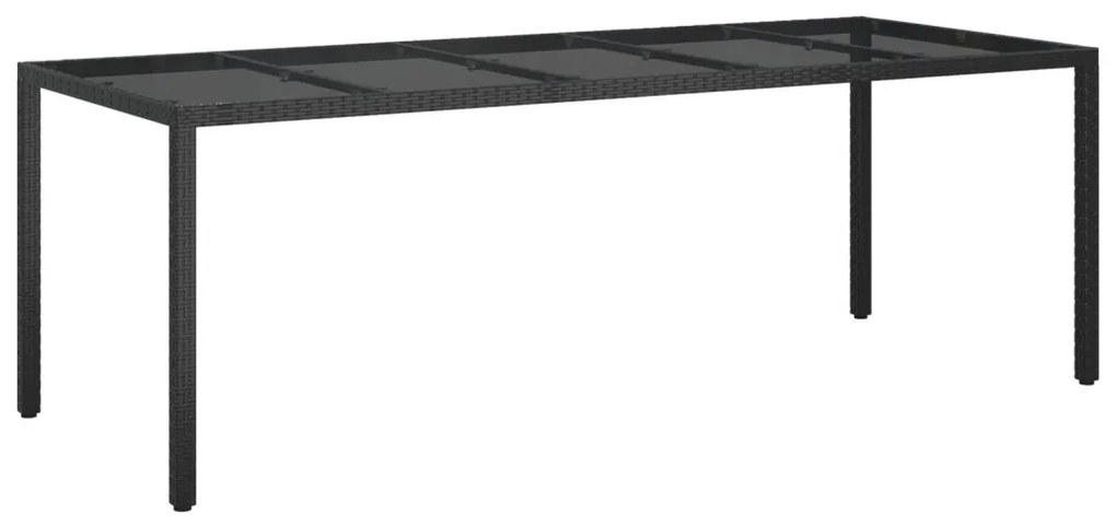 Kerti Étkezőasztal Fekete 250x100x75 cm Poli Rattan
