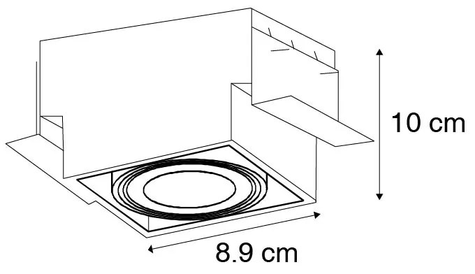 12 db-os beépített spotlámpa készlet fehér GU10 dönthető keret nélküli - Oneon