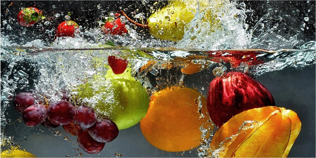 Fotótapéta üvegfalra Gyümölcsök és zöldségek 140x70