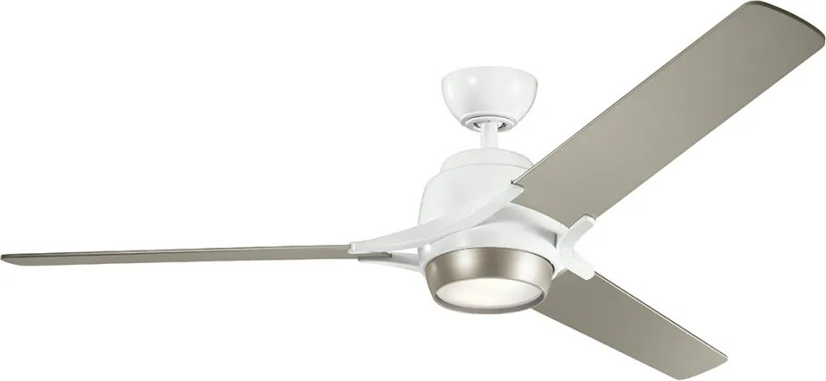 KICHLER KLF-ZEUS-60-WHT ZEUS Ventilátoros lámpa Fehér, Ezüst LED IP20