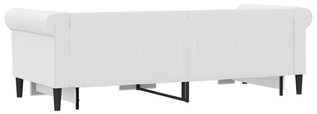 fehér kihúzható műbőr heverő 90 x 200 cm