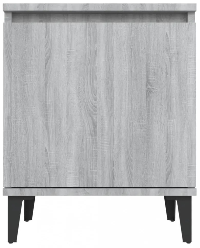 szürke-sonoma színű éjjeliszekrény fémlábakkal 40 x 30 x 50 cm