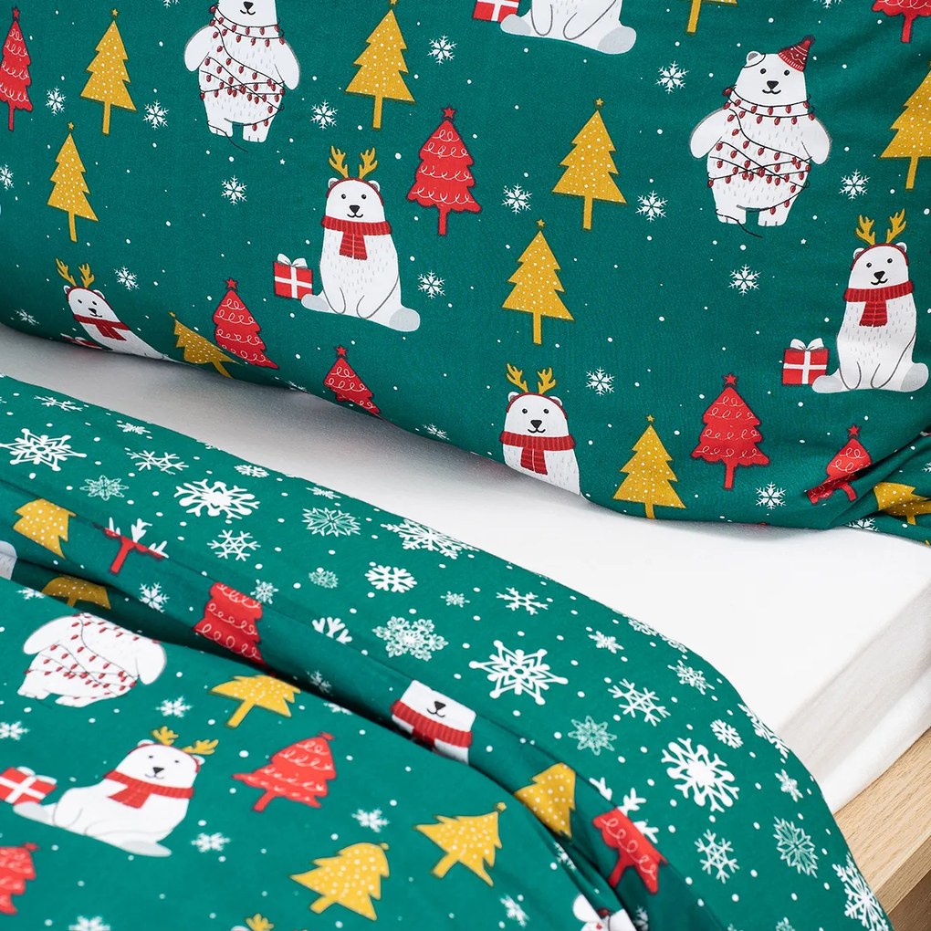 4Home Polar Bear pamut ágyneműhuzat, 140 x 200 cm, 70 x 90 cm