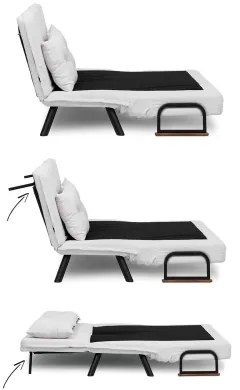 Kétüléses kihúzható kanapé QIRA fehér