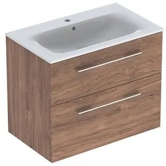 Geberit Selnova fürdőszobaszekrény mosdóval 80x50,2x65,2 cm hickory dió 501.242.00.1