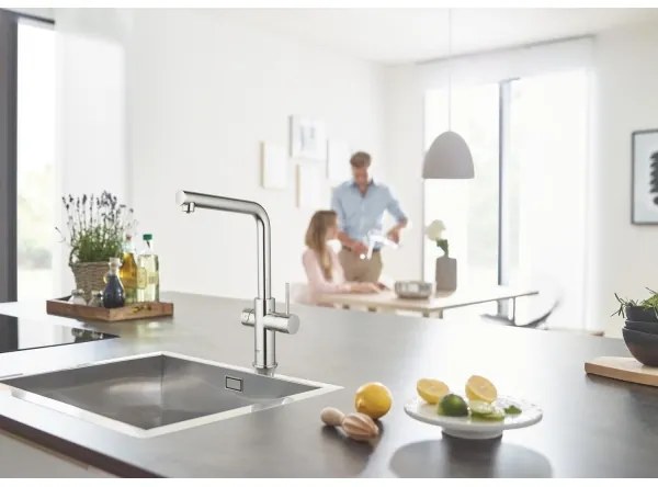 GROHE 31454001 - BLUE HOME mosogató csaptelep, L-formájú kifolyó, fényes króm