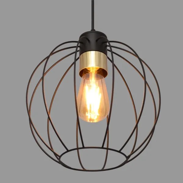 Csillár zsinóron STARLIGHT 1xE27/15W/230V fekete/arany