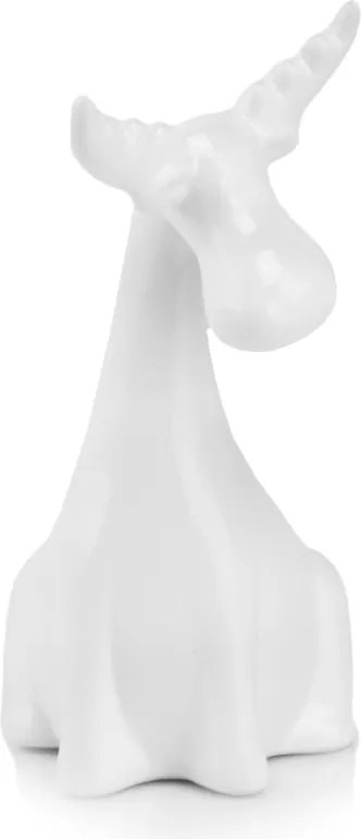 Karácsonyi figura fehér rénszarvas kerámia 9x7x13cm 02.544.15 Polnix
