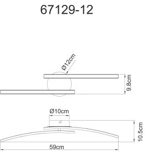 Globo 67129-12 - LED Felületre szerelhető csillár TANSY 2xLED/6W/230V