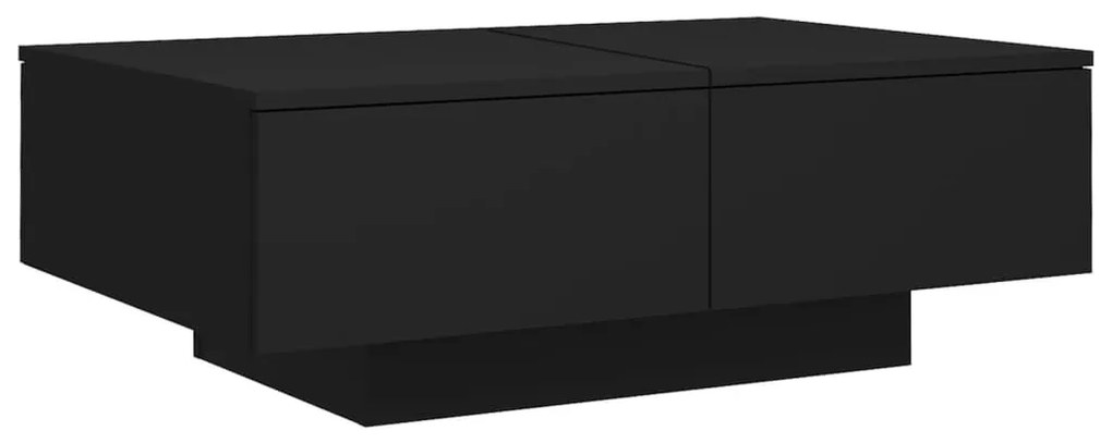 Fekete szerelt fa dohányzóasztal 90 x 60 x 31 cm