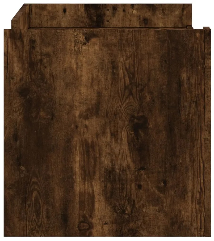 Füstös tölgy színű szerelt fa dohányzóasztal 100 x 50 x 50 cm