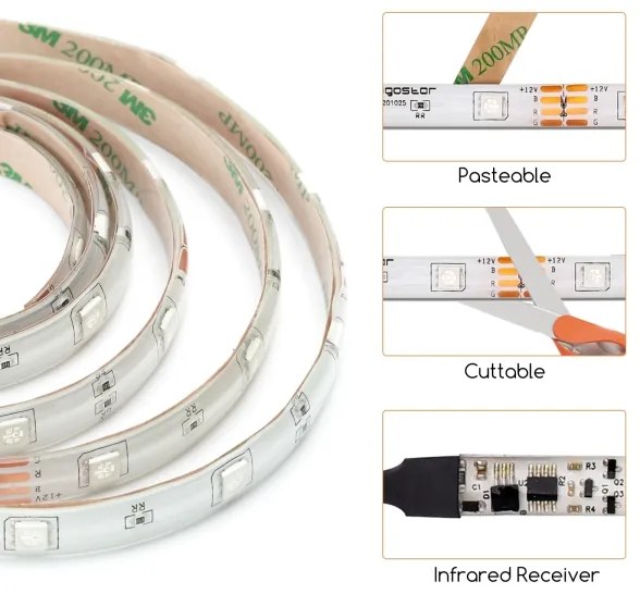 Aigostar - LED RGB Dimmelhető szalag 3m LED/24W/12/230V IP65 + távirányító