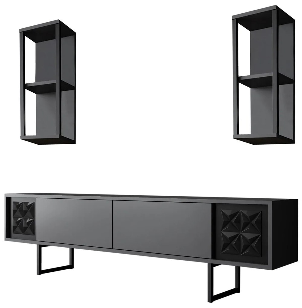 TV szekrény Black Line - Anthracite, Black