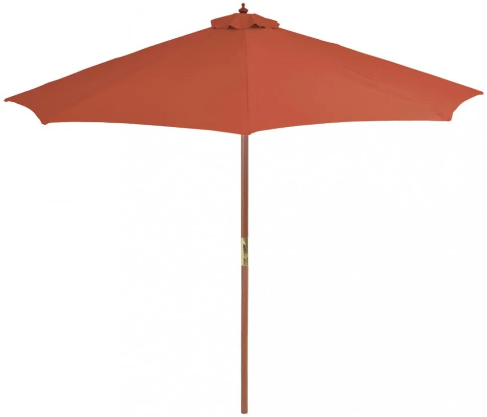 terrakotta kültéri napernyő farúddal 300 cm