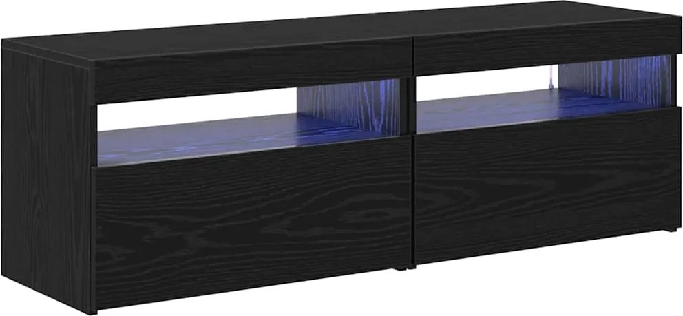 vidaXL TV szekrény 2 pcs Fekete tölgy 60 x 35 x 40 cm Faanyag