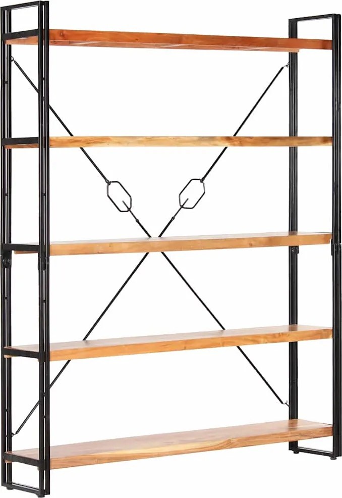 vidaXL 5 szintes tömör akácfa könyvespolc 140 x 30 x 180 cm