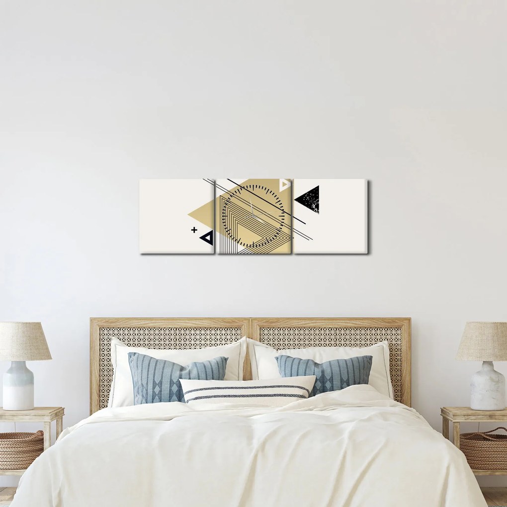 Kép - Geometriai formák N⁰4 (órával) (90x30 cm)