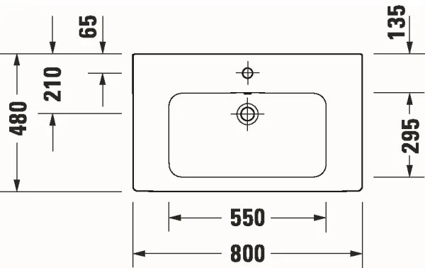 Duravit 23998000002 - Falra szerelhető mosdó D-CODE 80x48 cm kerámia/fényes fehér