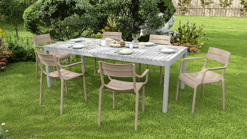 MAZZONI EXPORT LUSSO Beige - MODERN SZÉK KONYHÁBA KERTBE KÁVÉZÓBA (RAKÁSOLHATÓ)