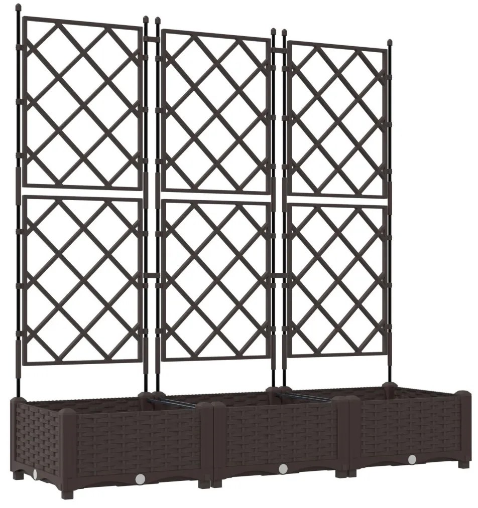 Kert Díszítő Rácsos 3 db Barna 120x40x125.5 cm