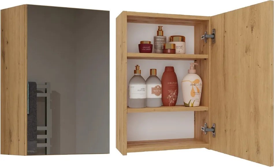 Pola 1DL felső fürdőszoba szekrény, 40x60x22 cm, tölgy