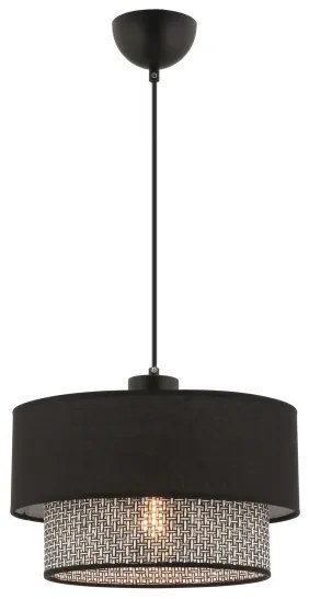 ECHO zsinóros függőlámpa 1xE27/60W/230V fekete/szürke