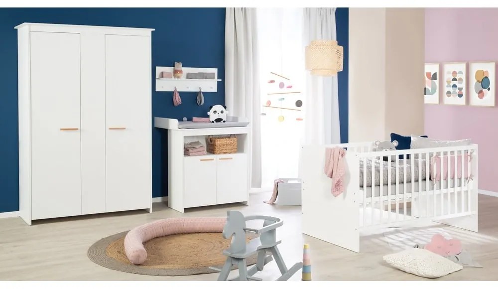 Fehér babaágy állítható magassággal 70x140 cm Anton – Roba