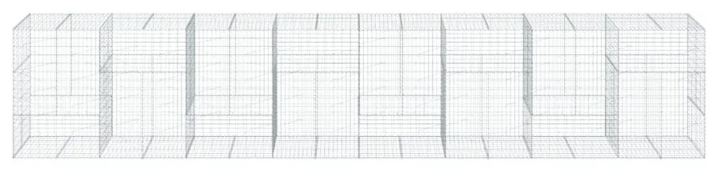 horganyzott vas gabion kosár fedéllel 800 x 100 x 150 cm