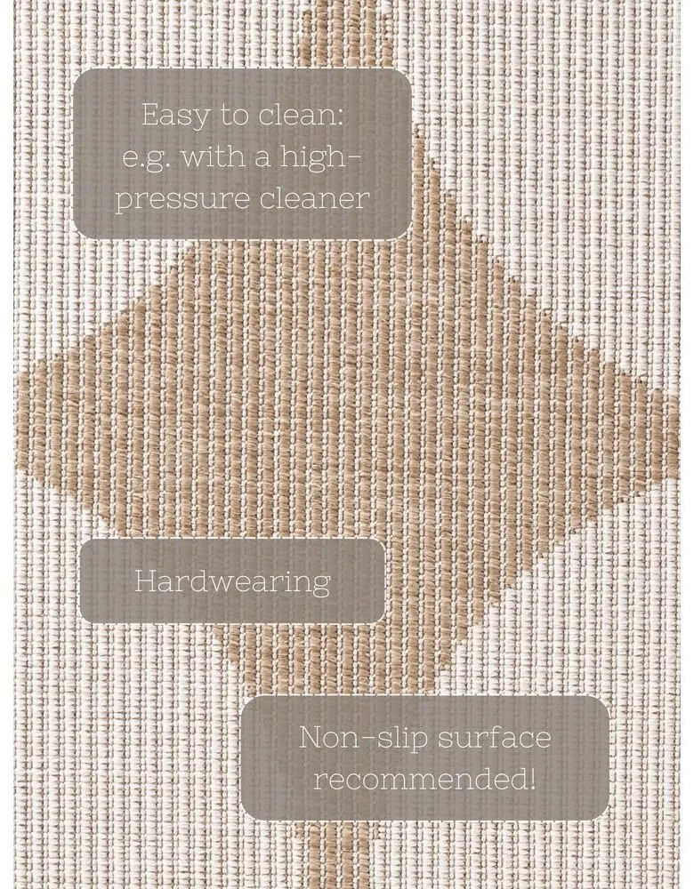 Bézs-elefántcsont színű kültéri-beltéri szőnyeg 200x290 cm Duet Bowen – NORTHRUGS