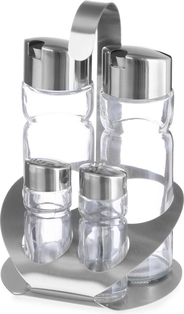 Asztali Fűszer Szett Só Bors Olívaolaj Ecet Rozsdamentes Acél Hendi