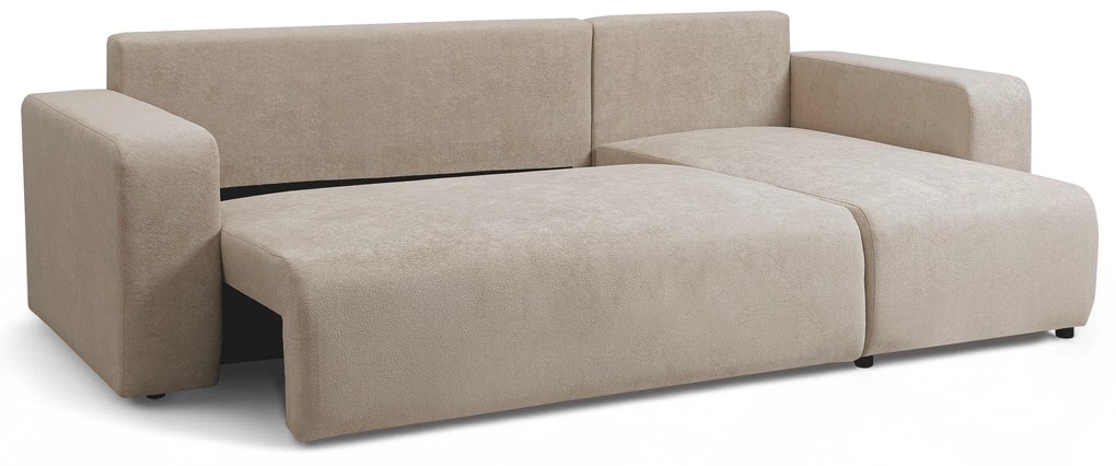 Avia Mini kinyitható sarokkanapé, univerzális állás - bézs Gerra 105 boucle