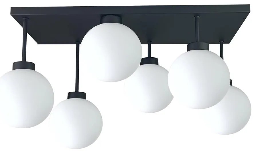 Felületre szerelhető csillár DEA 6xE14/60W/230V fekete/fehér