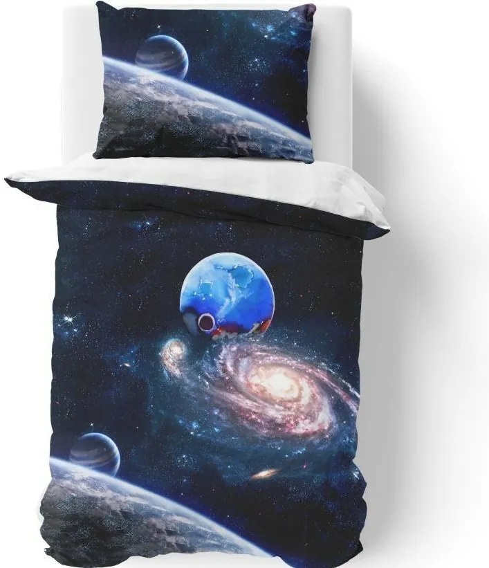 Világűr 3D pamut ágyneműhuzat, 140 x 200 cm, 70 x 90 cm
