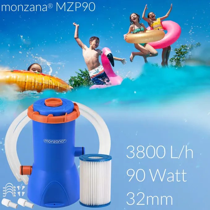 Deuba Medencés szűrőszivattyú MZP90 kék/narancssárga 3 800 l/h