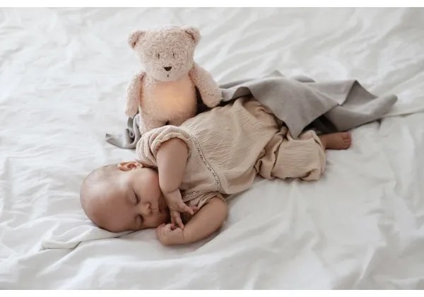 Moonie - Snuggle buddy dallammal és világítással medvebocs 2.0 organic mézes