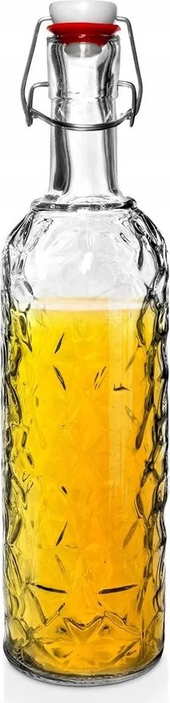 Üvegpalack dugóval bor klip tinktúra likőr szirup gyümölcslé 1,1L